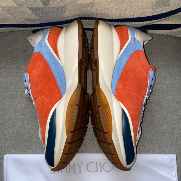 Jimmy Choo raine retro 90's sneakers wash red/blue 42 NWT - Picture 4 of 9